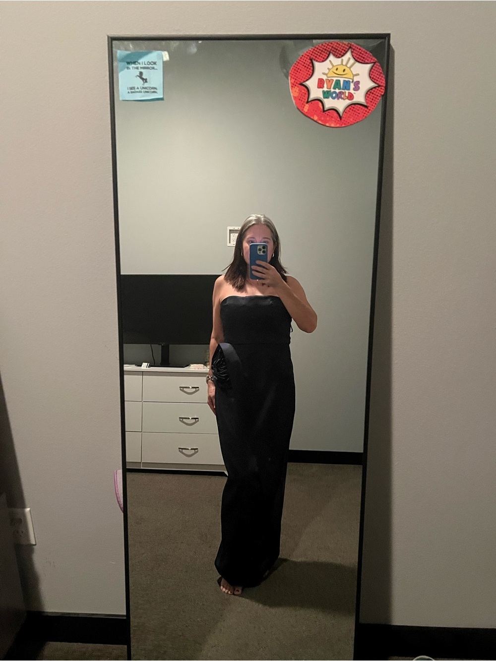 Ronny Kobo Pradova Strapless Dark Navy Evening Gown- size Large
